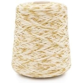 image:imageSilk City Fibers Spotlight Cotton Blend Yarn for Machine Knitting Weaving and Crochet Glacier 1 Cone Designer Tape Yarn for Premium Garments Metallic Accessories and Sport Weight ProjectsGold Nugget
