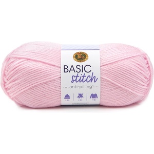 (1 Skein) Lion Brand Yarn Basic Stitch Anti Pilling Yarn, Fairview(Baby Pink)