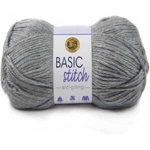 (1 Skein) Lion Brand Yarn Basic Stitch Anti Pilling Yarn, Fairview(Silver Heather)