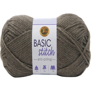 (1 Skein) Lion Brand Yarn Basic Stitch Anti Pilling Yarn, Fairview(Taupe Heather)