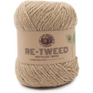 (1 Skein) Lion Brand Yarn ReTweed Yarn, Hay(Peanut Butter)