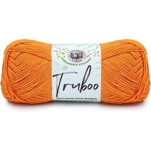 (1 Skein) Lion Brand Yarn Truboo Yarn, White(Tangerine)