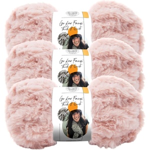 (3 Pack) Lion Brand Yarn Go for Faux Thick & Quick Bulky Yarn, Pink Poodle