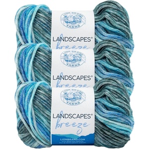 (3 Pack) Lion Brand Yarn Landscapes Breeze Yarn, Lagoon