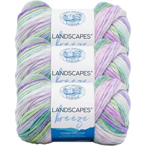 (3 Pack) Lion Brand Yarn Landscapes Breeze Yarn, Rainforest