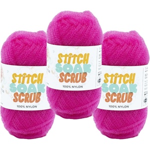 (3 Pack) Lion Brand Yarn Stitch Soak Scrub Nylon Yarn for Crafts, Graphite(CABARET)