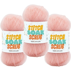 (3 Pack) Lion Brand Yarn Stitch Soak Scrub Nylon Yarn for Crafts, Graphite(Quartz)