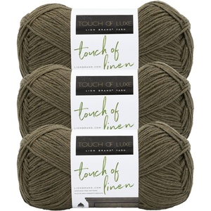 (3 Pack) Lion Brand Yarn Touch of Linen Yarn, Army