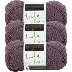 (3 Pack) Lion Brand Yarn Touch of Linen Yarn, Fog