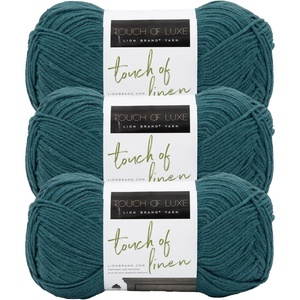 (3 Pack) Lion Brand Yarn Touch of Linen Yarn, Peacock