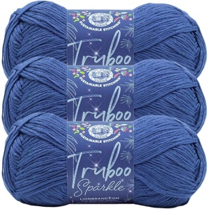 (3 Pack) Lion Brand Yarn Truboo Sparkle Bamboo Yarn, Night Sky
