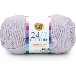 Lion Brand 24/7 Cotton Yarn, Yarn for Knitting, Crocheting, and Crafts, Amber, 3 Pack | Light Worsted 100% Mercerized Cotton Yarn for Crochet, Knitting, Craft, 185 Yards of Natural Fiber for Tees, Bags, Dishcloths(Wisteria)