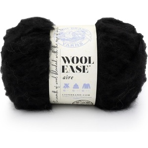 Lion Brand Wool-Ease Aire Yarn, Soft Yarn for Knitting, Crochet, and Crafts, Buttercup, 3 Pack(Onyx)