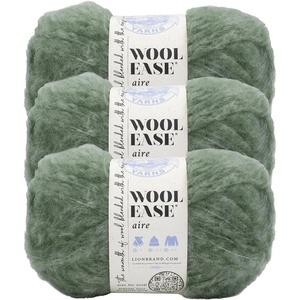 Lion Brand Wool-Ease Aire Yarn, Soft Yarn for Knitting, Crochet, and Crafts, Buttercup, 3 Pack(Sage)