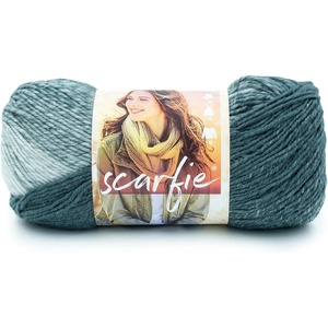 Lion Brand Yarn (1 Skein) Scarfie Bulky Yarn, Pink/Silver(Pale Grey/Bluestone)