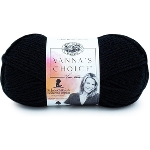 Lion Brand Yarn (1 Skein) Vanna’s Choice Yarn, White, 3.5 Ounces(Black)