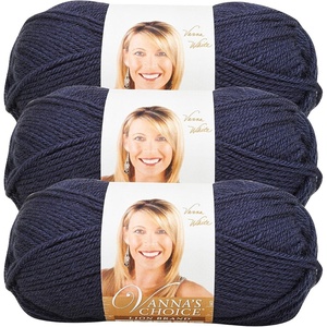 Lion Brand Yarn (1 Skein) Vanna’s Choice Yarn, White, 3.5 Ounces(Navy)