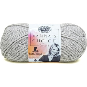 Lion Brand Yarn (1 Skein) Vanna’s Choice Yarn, White, 3.5 Ounces(Silver Heather)