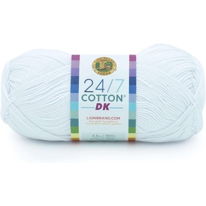 Lion Brand Yarn, 24/7 Cotton DK Crochet Yarn, Azul, Denim Blue, 3 Pack | Cotton Yarn for Knitting, Crochet, Crafts, Light Weight Fiber for Bags, Blankets, Soft Shawls, Summer Hats, Baby Clothes(Sugarcane)