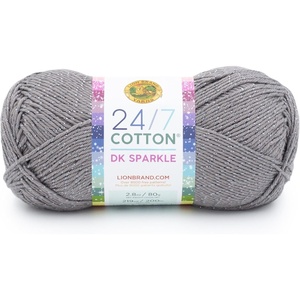 Lion Brand Yarn 24/7 Cotton DK Prints Lightweight Yarn for Crochet, Knitting, Crafts, Flamingo, Cream with Multicolor Stripes, 1 Pack, Natural Fiber for Soft Shawls, Light Blankets, Summer Projects | Cotton Yarn for Knitting, Crochet, Crafts, Light Weight Fiber for Bags, Blankets, Soft Shawls, Summer Hats, Baby Clothes(Iron Grey)