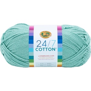 Lion Brand Yarn, 24/7 Cotton Yarn, Amber, Golden Brown, 1 Pack | Light Worsted 100% Mercerized Cotton Yarn for Crochet, Knitting, Craft, 185 Yards of Natural Fiber for Tees, Bags, Dishcloths(Succulent)
