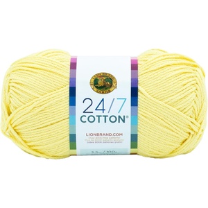 Lion Brand Yarn, 24/7 Cotton Yarn, Charcoal, Gray, 1 Pack | Light Worsted 100% Mercerized Cotton Yarn for Crochet, Knitting, Craft, 185 Yards of Natural Fiber for Tees, Bags, Dishcloths(Lemon)