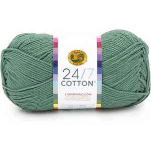 Lion Brand Yarn, 24/7 Cotton Yarn, Charcoal, Gray, 1 Pack | Light Worsted 100% Mercerized Cotton Yarn for Crochet, Knitting, Craft, 185 Yards of Natural Fiber for Tees, Bags, Dishcloths(Spruce)