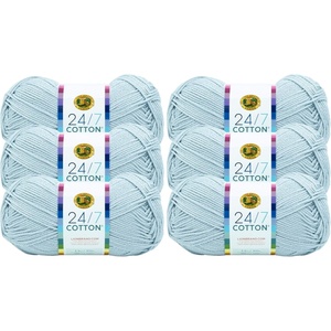 Lion Brand Yarn, 24/7 Cotton Yarn, Tangerine, Orange, 1 Pack | Light Worsted 100% Mercerized Cotton Yarn for Crochet, Knitting, Craft, 185 Yards of Natural Fiber for Tees, Bags, Dishcloths(كوول جريه)
