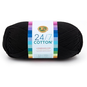 Lion Brand Yarn, 24/7 Cotton Yarn, Tangerine, Orange, 1 Pack | Light Worsted 100% Mercerized Cotton Yarn for Crochet, Knitting, Craft, 185 Yards of Natural Fiber for Tees, Bags, Dishcloths(Black)