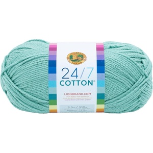 Lion Brand Yarn, 24/7 Cotton Yarn, Tangerine, Orange, 1 Pack | Light Worsted 100% Mercerized Cotton Yarn for Crochet, Knitting, Craft, 185 Yards of Natural Fiber for Tees, Bags, Dishcloths(Succulent)