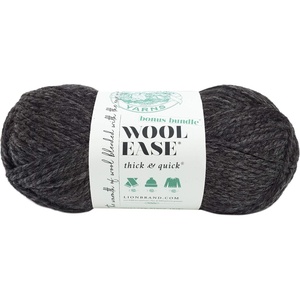 Lion Brand Yarn 641-528 Wool-Ease Thick & Quick Bonus Bundle Yarn, Licorice(Charcoal)