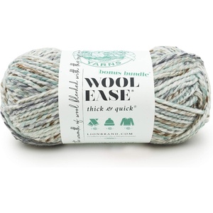 Lion Brand Yarn 641-528 Wool-Ease Thick & Quick Bonus Bundle Yarn, Licorice(Seaglass)