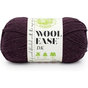 Lion Brand Yarn, Acrylic Wool Blend Wool-Ease DK Yarn for Knitting, Crocheting, and Crafts, Cream, 1 Pack(Eggplant)