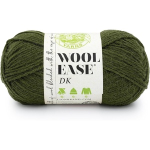 Lion Brand Yarn, Acrylic Wool Blend Wool-Ease DK Yarn for Knitting, Crocheting, and Crafts, Cream, 1 Pack(Olive)