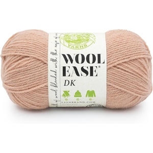 Lion Brand Yarn, Acrylic Wool Blend Wool-Ease DK Yarn for Knitting, Crocheting, and Crafts, Cream, 1 Pack(Peach)