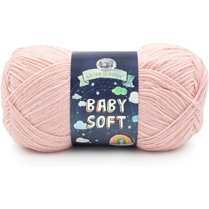Lion Brand Yarn, Baby Soft Crochet Yarn, Little Boy Blue, Pastel, 1 Pack | Light DK Acyrlic Nylon Blend Fiber for Soft Baby Blankets, Knit Garments, Crochet Hats, Machine Washable Yarn(Dusty Pink)