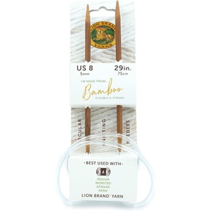 Lion Brand Yarn Bamboo Knitting Needles, 29 inch Circular Needles for Medium/Worsted/Aran Yarns, Size 8 (5mm)(Size: Size 8 (5mm))