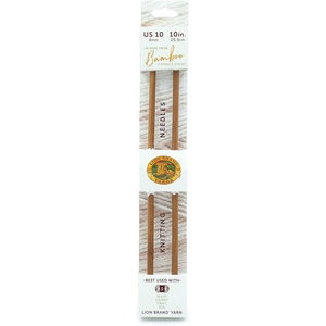 Lion Brand Yarn Bamboo Straight Knitting Needles for Bulky Yarn, Size 10 (6mm)
