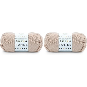 Lion Brand Yarn Basic Stitch Anti Pilling Yarn, 1 Pack, Skein Tones Birch(2 Pack)