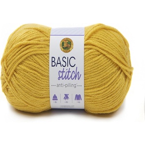 Lion Brand Yarn Basic Stitch Anti-Pilling Knitting Yarn, Yarn for Crocheting, 1-Pack, Pumpkin(Mustard)