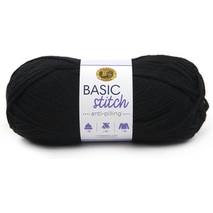 Lion Brand Yarn Basic Stitch Anti-Pilling Knitting Yarn, Yarn for Crocheting, Gold Heather, 1-Pack(Black)