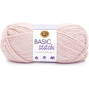 Lion Brand Yarn Basic Stitch Anti-Pilling Knitting Yarn, Yarn for Crocheting, Gold Heather, 1-Pack(Blush Heather)