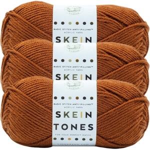 Lion Brand Yarn Basic Stitch Anti-Pilling Yarn for Crocheting, Knitting, and Crafts, Adobe, 3 Pack