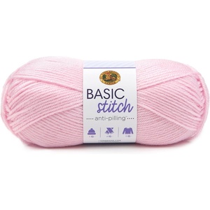 Lion Brand Yarn Basic Stitch Anti-Pilling Yarn for Crocheting, Knitting, and Crafts, Almond, 3 Pack(Baby Pink)