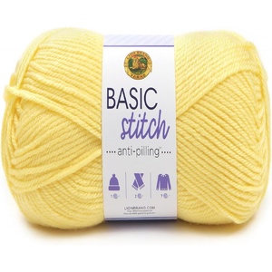 Lion Brand Yarn Basic Stitch Anti-Pilling Yarn for Crocheting, Knitting, and Crafts, Cocoa, 1 Pack(Lemonade)