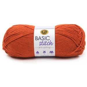 Lion Brand Yarn Basic Stitch Anti-Pilling Yarn for Crocheting, Knitting, and Crafts, Cocoa, 1 Pack(Pumpkin)