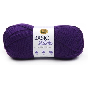 Lion Brand Yarn Basic Stitch Anti-Pilling Yarn for Crocheting, Knitting, and Crafts, Cocoa, 1 Pack(Purple)