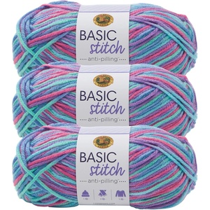 Lion Brand Yarn Basic Stitch Anti-Pilling Yarn for Crocheting, Knitting, and Crafts, Critter Craze, 3 Pack