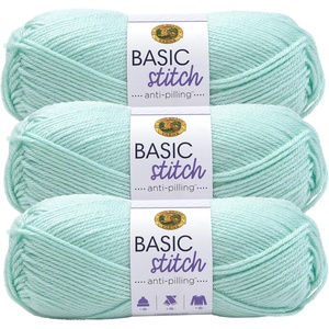 Lion Brand Yarn Basic Stitch Anti-Pilling Yarn for Crocheting, Knitting, and Crafts, Frost, 3 Pack