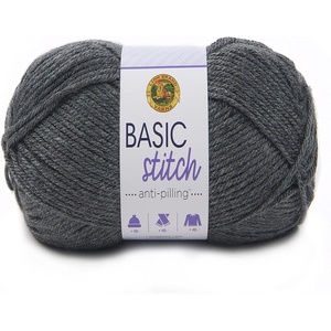 Lion Brand Yarn Basic Stitch Anti-Pilling Yarn for Crocheting, Knitting, and Crafts, Truffle, 1 Pack(Charcoal Heather)